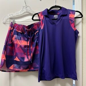 Purple and Pink Geometric Athletic Set